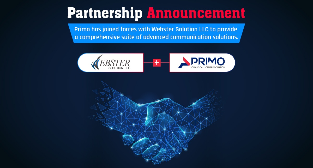 Primo and Webster Solution Partnership Logo - Empowering Business Communication